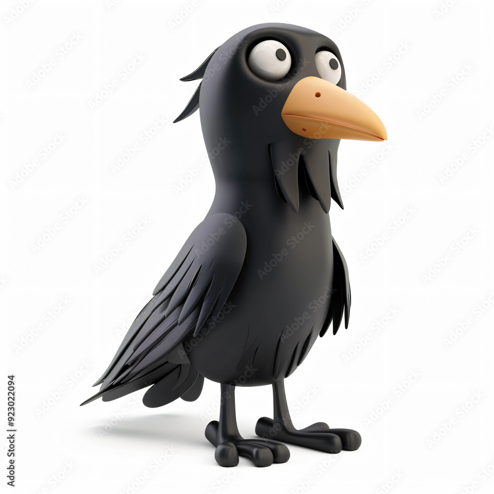 Obraz premium crow cartoon plastic 3d clay isolated