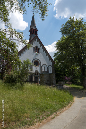 Fototapeta Naklejka Na Ścianę i Meble -  View to the church of the german village called Wemlinghausen