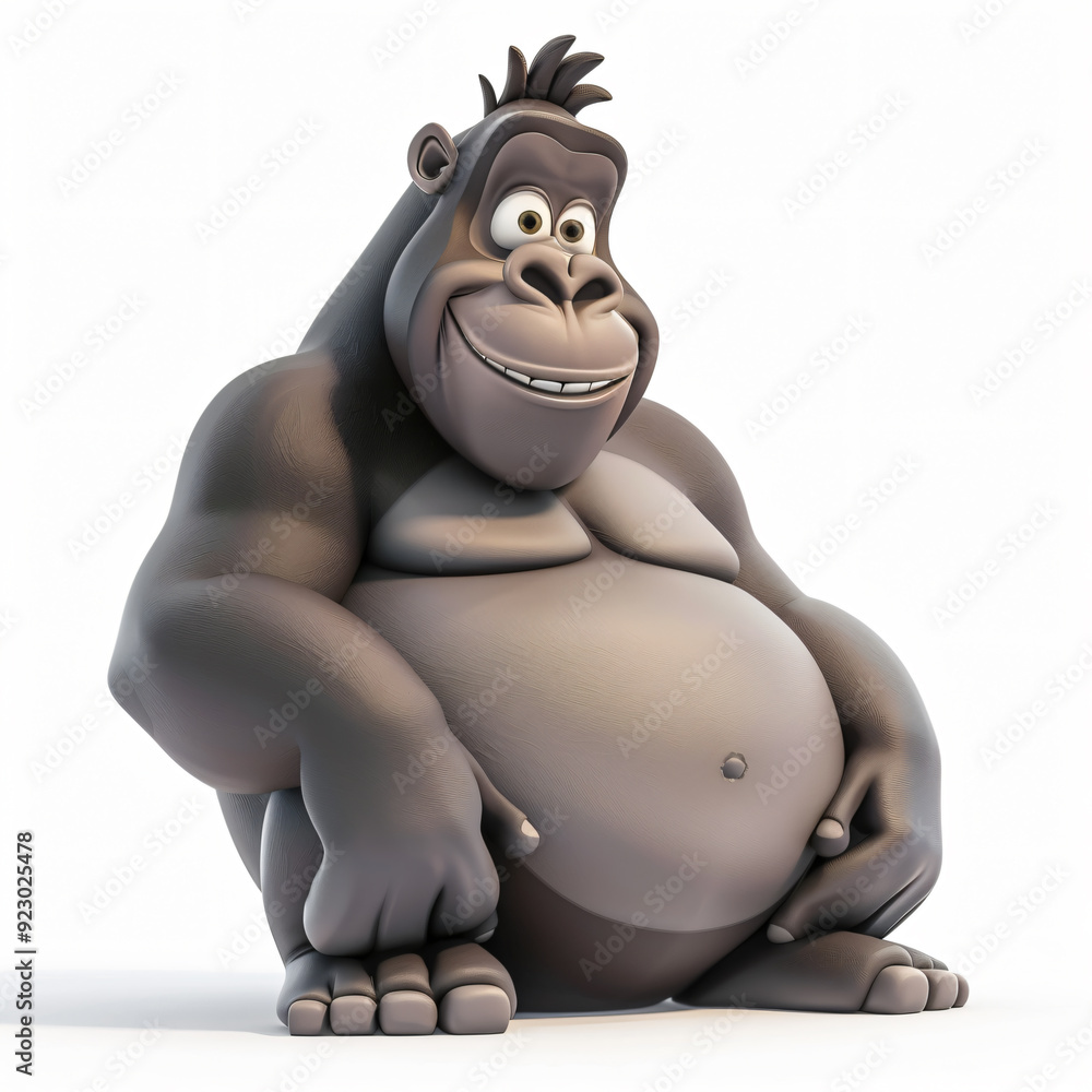 Gorilla cartoon plastic 3d clay isolated Gorilla cartoon plastic 3d clay isolated