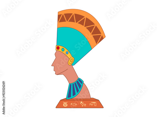 king Tutankhamun Pharaoh great Ramses head statue monument ancient Egypt Egyptian Mythological history design illustration