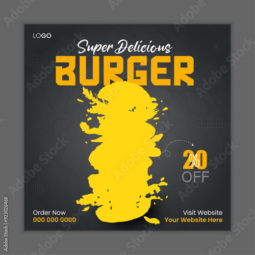 Special delicious fast food social media banner post template