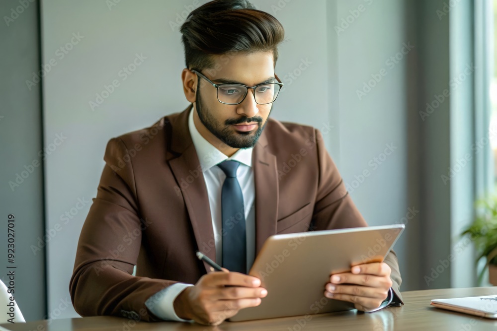 An Indian marketing director reviewing or preparing the annual marketing strategy or business plan.
An Indian marketing director reviewing or preparing the annual marketing strategy or business plan.