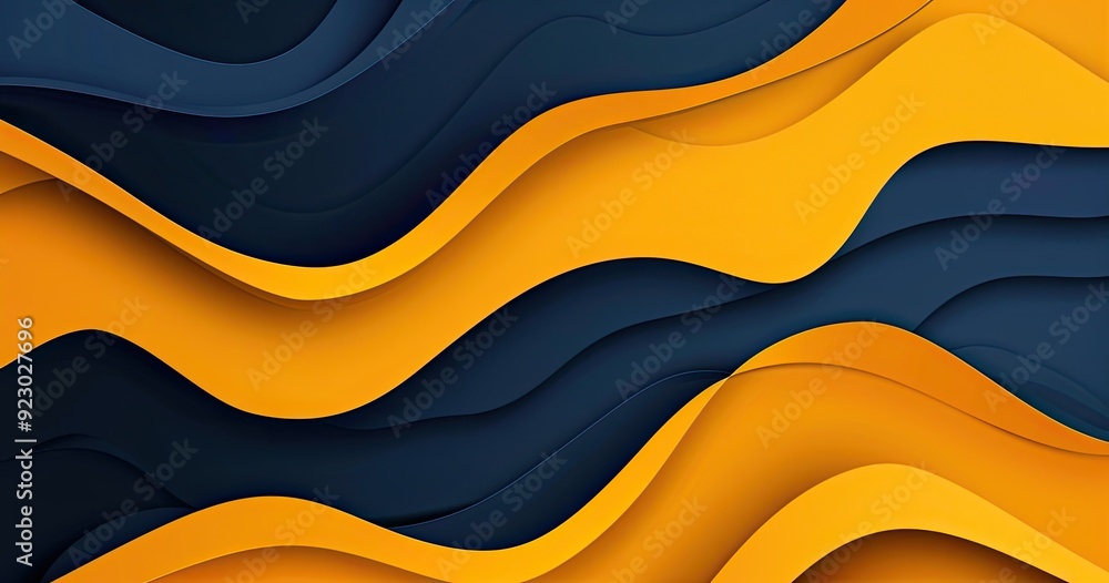 Abstract background vector design with yellow and dark blue gradient ...