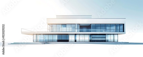 Modern Architecture House 3D Render Illustration photo