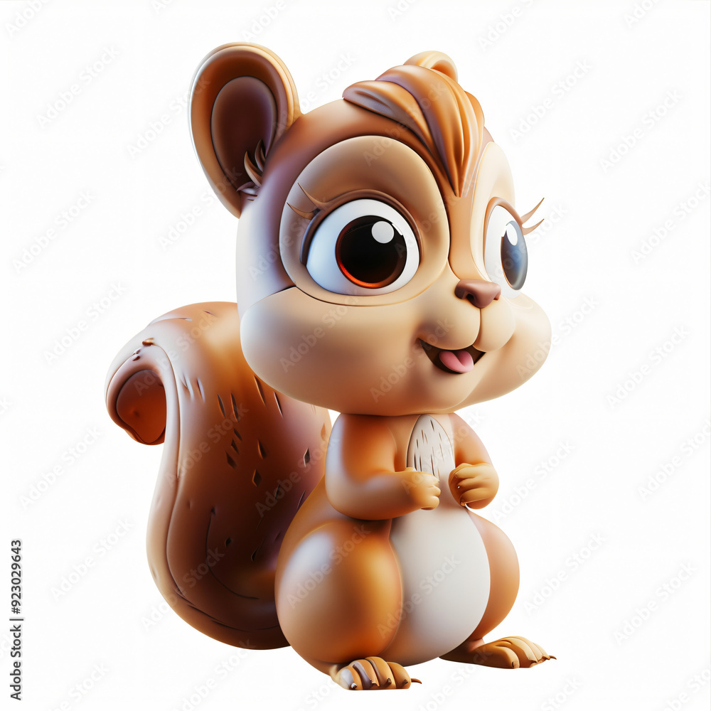 3d render icon of Squirrel cartoon plastic 3d clay 3d render icon of Squirrel cartoon plastic 3d clay