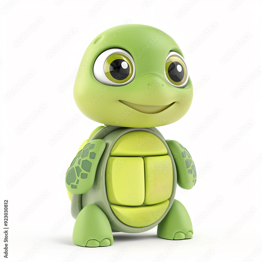 Fototapeta premium 3d render icon of Turtle cartoon plastic 3d clay