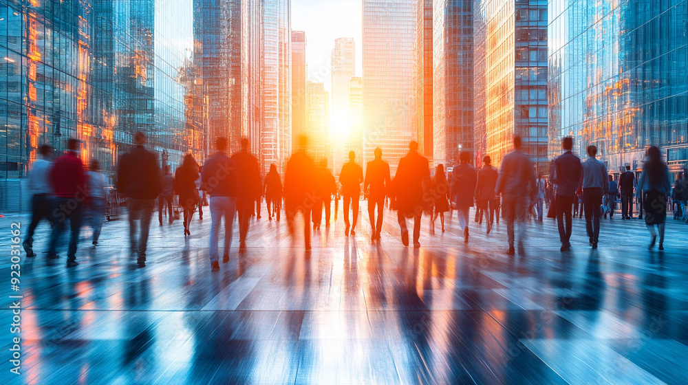 Dynamic abstract motion blur image featuring business people in a bustling crowd, symbolizing the fast-paced and often overwhelming nature of modern professional environments Dynamic abstract motion blur image featuring business people in a bustling crowd, symbolizing the fast-paced and often overwhelming nature of modern professional environments