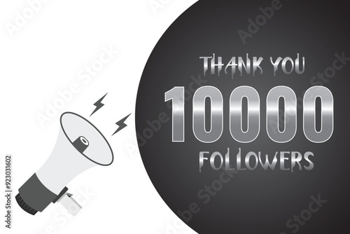 10000 OR 10K followers celebration. Thank you 10000   followers congratulation template banner. banner for social 10K friends and followers. celebrate subscribers and followers.
