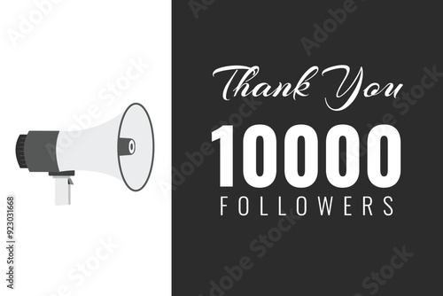 10000 OR 10K followers celebration. Thank you 10000   followers congratulation template banner. banner for social 10K friends and followers. celebrate subscribers and followers.
