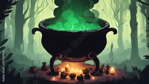 Witch's Potion Cauldron Generative AI