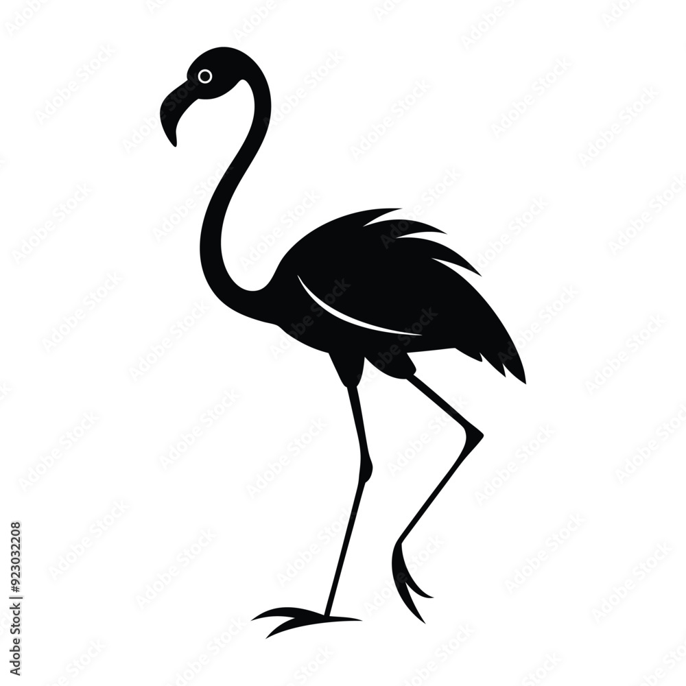 Illustration of Walking Flamingo silhouette Illustration of Walking Flamingo silhouette