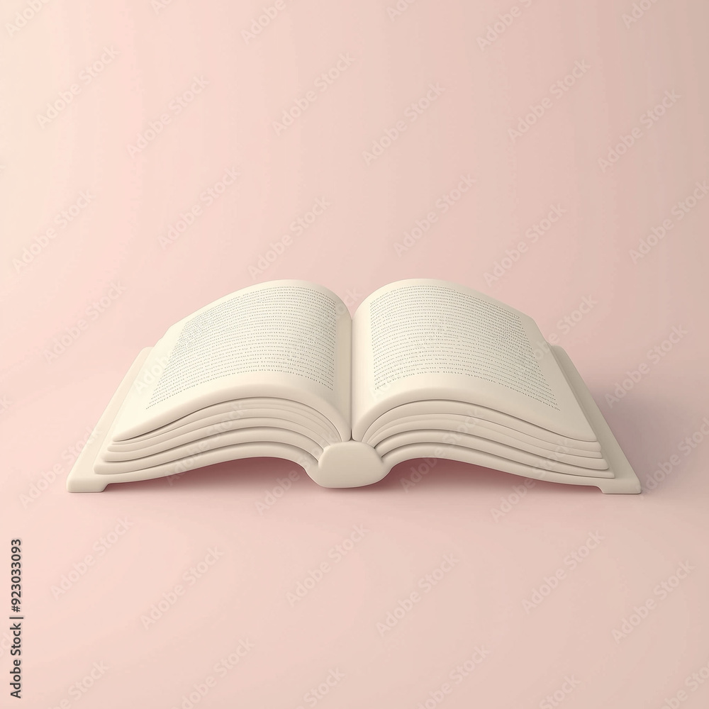 3D Clay Icon of an Open Book on a Soft Sofa - Minimalistic and Cozy Reading Concept 3D Clay Icon of an Open Book on a Soft Sofa - Minimalistic and Cozy Reading Concept