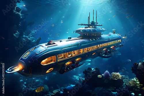 Wallpaper Mural future submarine public transport under the sea Torontodigital.ca