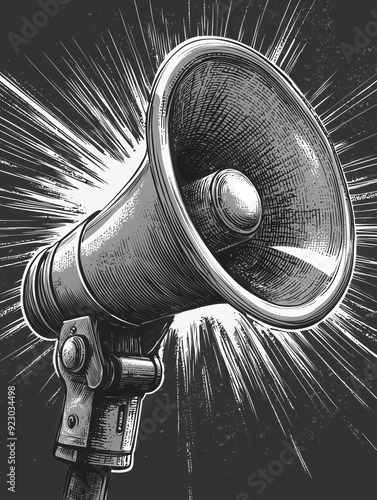 Bold Megaphone Icon with Sound Waves â€“ Ideal for Marketing, Advertising, Communication Campaigns â€“ High-Impact Visual for Business Promotions â€“ Vibrant, Eye-Catching Design