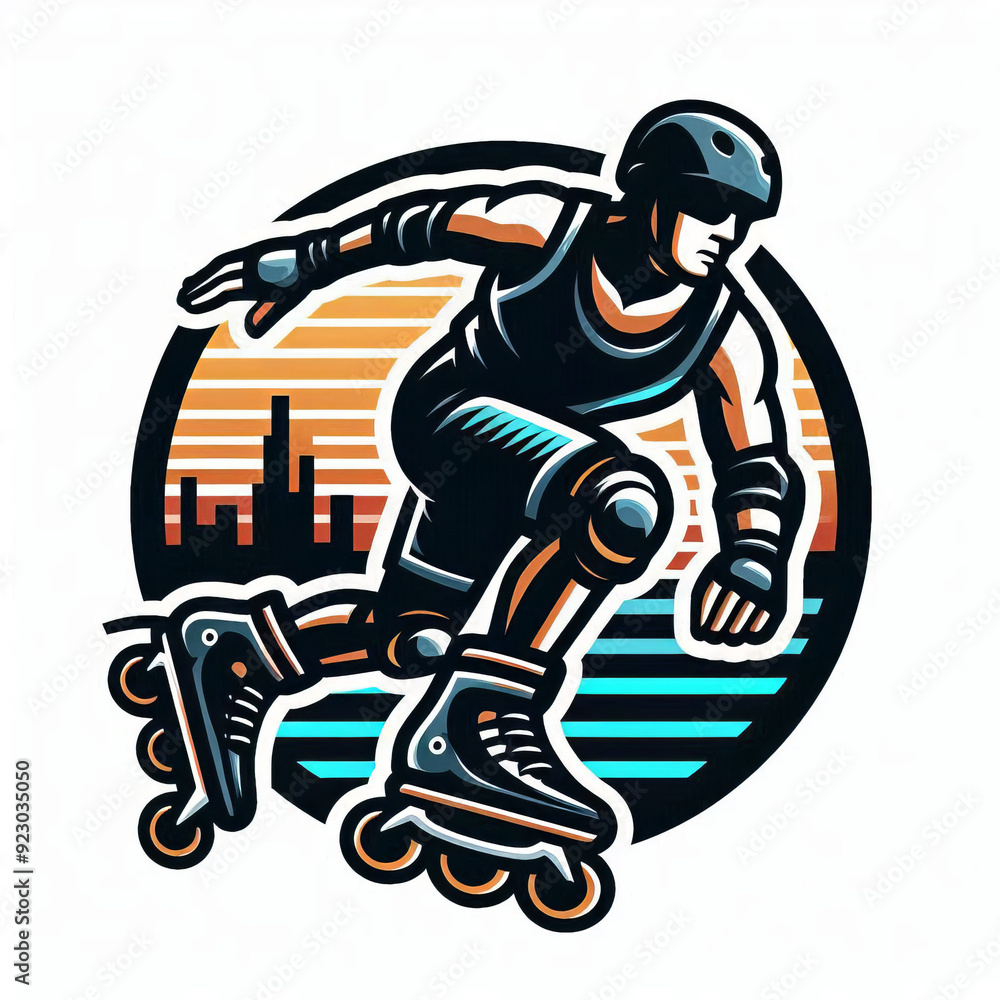 Obraz premium logo club rollerblade, vector, editing