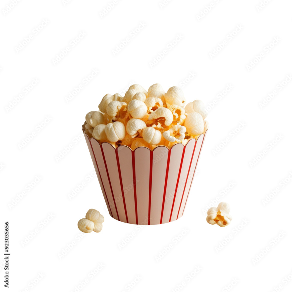 TRANSPARENT PNG ULTRA HD 8K A popcorn bucket against a transparent background, showcasing its fluffy, irregular shape and delicate texture, capturing the essence of a freshly popped treat TRANSPARENT PNG ULTRA HD 8K A popcorn bucket against a transparent background, showcasing its fluffy, irregular shape and delicate texture, capturing the essence of a freshly popped treat