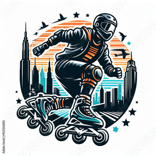 Plakat logo club rollerblade, vector, editing