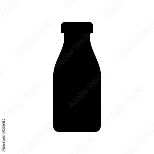 Milk bottle vector silhouette illustration design on white background.