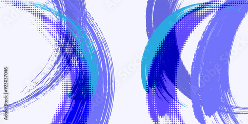 Abstract Purple Brush Background with Halftone Effect. Sport Background. Brush Stroke Illustration for Banner or Poster.