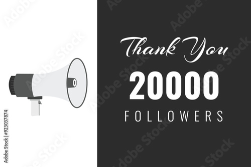 20000 OR 20K followers celebration. Thank you 20000   followers congratulation template banner. banner for social 20K friends and followers. celebrate subscribers and followers.

