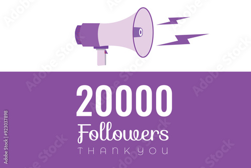 20000 OR 20K followers celebration. Thank you 20000   followers congratulation template banner. banner for social 20K friends and followers. celebrate subscribers and followers.
