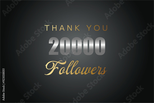 20000 OR 20K followers celebration. Thank you 20000   followers congratulation template banner. banner for social 20K friends and followers. celebrate subscribers and followers.
