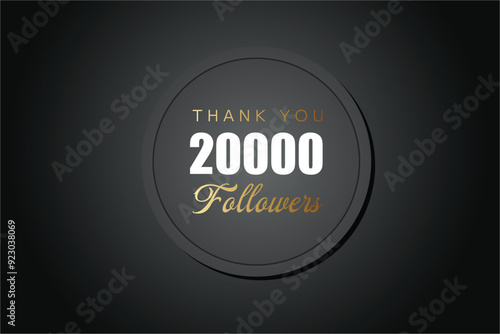 20000 OR 20K followers celebration. Thank you 20000   followers congratulation template banner. banner for social 20K friends and followers. celebrate subscribers and followers.
