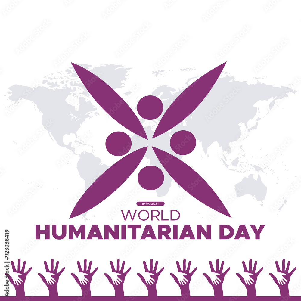 World Humanitarian Day, 19 August, greeting card for World Humanitarian Day, stock illustration and vector file, eps file, editable template World Humanitarian Day. World Humanitarian Day, 19 August, greeting card for World Humanitarian Day, stock illustration and vector file, eps file, editable template World Humanitarian Day.