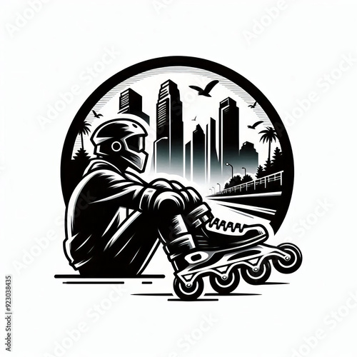 Obraz na płótnie logo club rollerblade, vector, editing