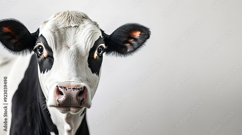 white and black cow on white background white and black cow on white background