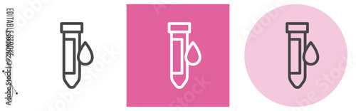 検尿のライン・アイコン　[線の編集可能]