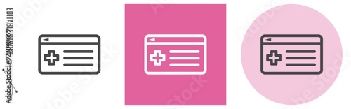 診察カードのライン・アイコン　[線の編集可能]