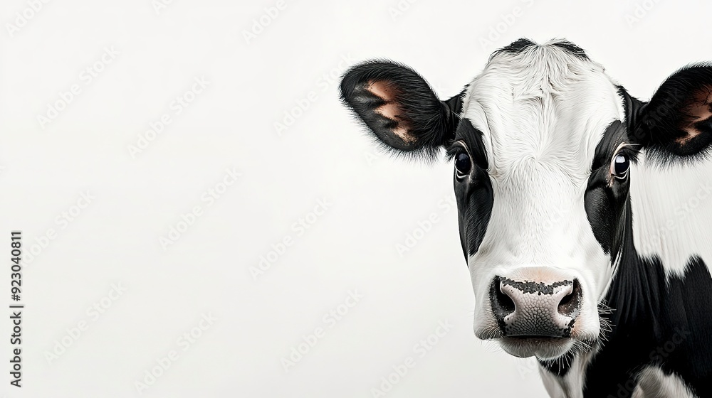 white and black cow on white background white and black cow on white background