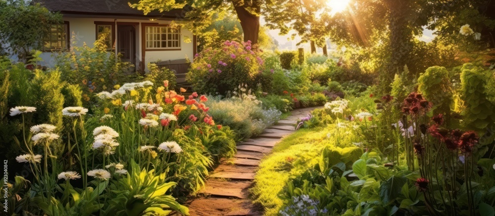 Obraz premium A Sun-Drenched Garden Path