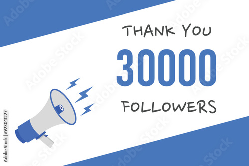 30000 OR 30K followers celebration. Thank you 30000   followers congratulation template banner. banner for social 30K friends and followers. celebrate subscribers and followers.
