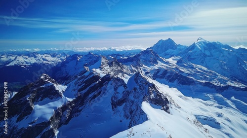 Wallpaper Mural Snowy Mountain Range from Above Torontodigital.ca