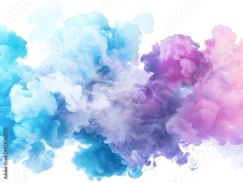 Abstract Ink Swirl Background - Blue, Pink, and White