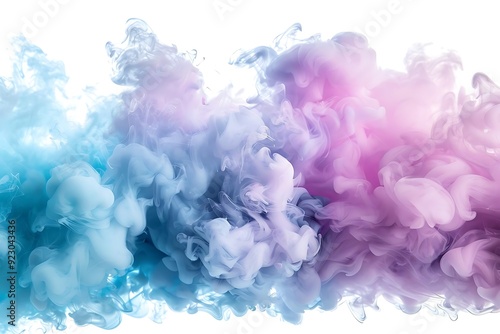 Abstract Blue and Purple Ink Swirls in Water - Abstract Background Illustration