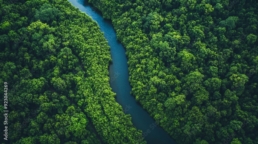 Green forest and river Green forest and river