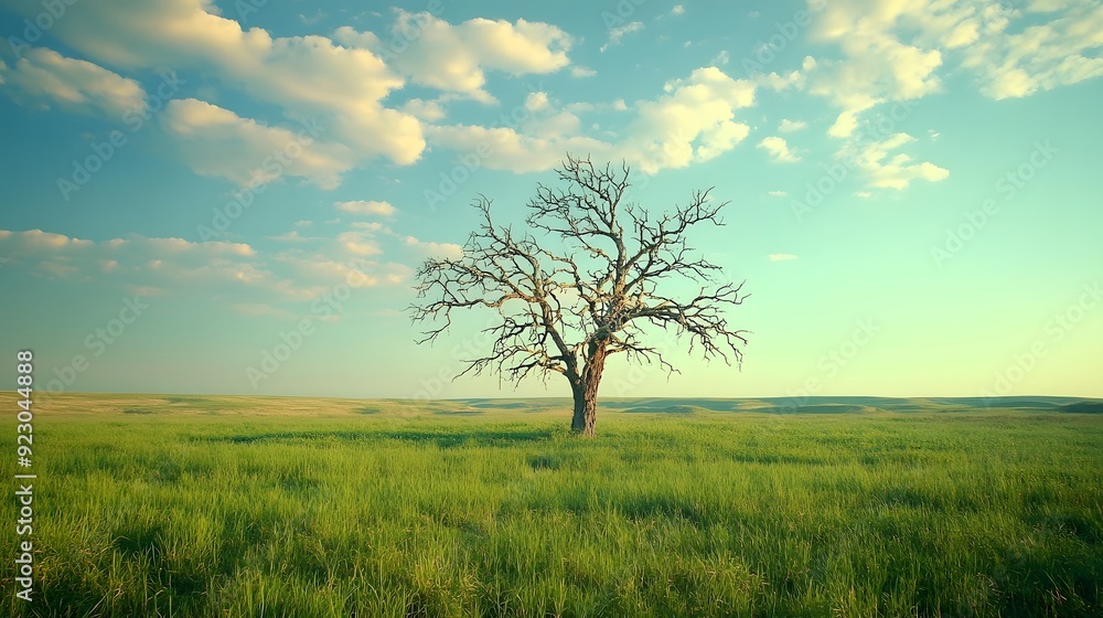 Fototapeta premium vast_open_field_of_lush_green_grass_stretches__e4e80b38-6d86-40c6-b297-78248d2bd19d_3