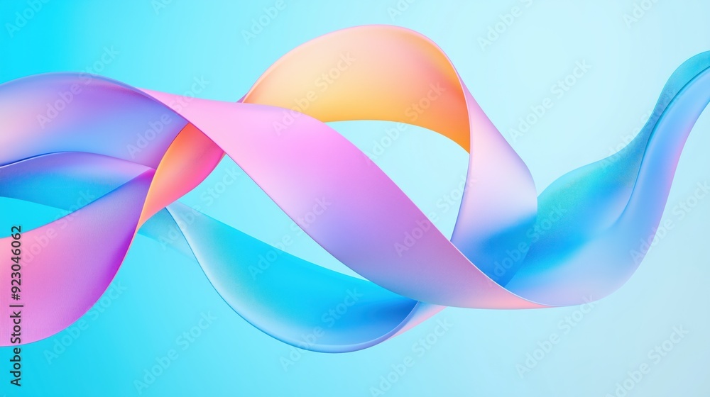 Smooth twisting ribbons, elegant curves, gradient color transitions, 3D abstract. Smooth twisting ribbons, elegant curves, gradient color transitions, 3D abstract.