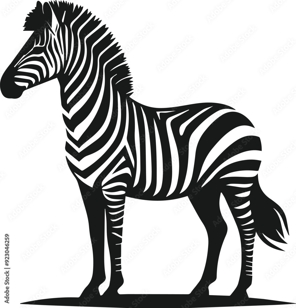 Obraz premium Zebra silhouettes vector art illustration