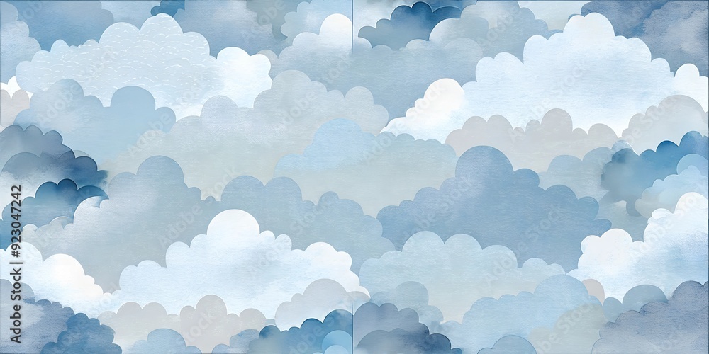 Seamless Soft Clouds on Light Blue Background. Perfect for: Spring, Baby Showers, Cozy Winter, Home Decor, Website Backgrounds Seamless Soft Clouds on Light Blue Background. Perfect for: Spring, Baby Showers, Cozy Winter, Home Decor, Website Backgrounds