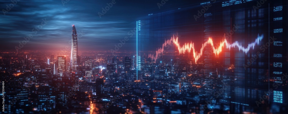 Economic charts overlay a futuristic aerospace industry skyline, symbolizing financial trends and growth. Economic charts overlay a futuristic aerospace industry skyline, symbolizing financial trends and growth.