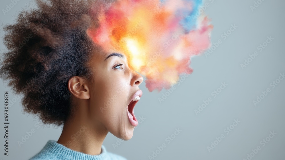 Enlightened Woman: Capturing Creative Energy in a Watercolor Style Light Bulb Moment Enlightened Woman: Capturing Creative Energy in a Watercolor Style Light Bulb Moment