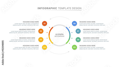 Modern Circular Cycle Infographic Design Template with 8 Stages