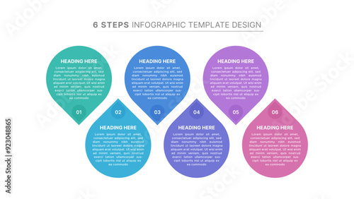 Circle Business Infographic Design Template with 6 Points