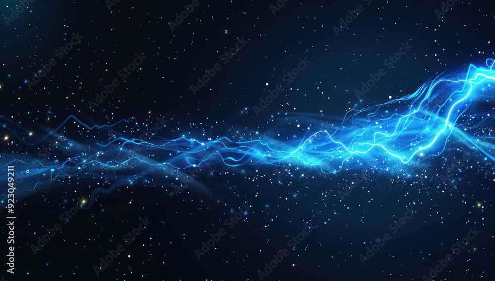 Abstract Blue Energy Waves in a Starry Sky Abstract Blue Energy Waves in a Starry Sky