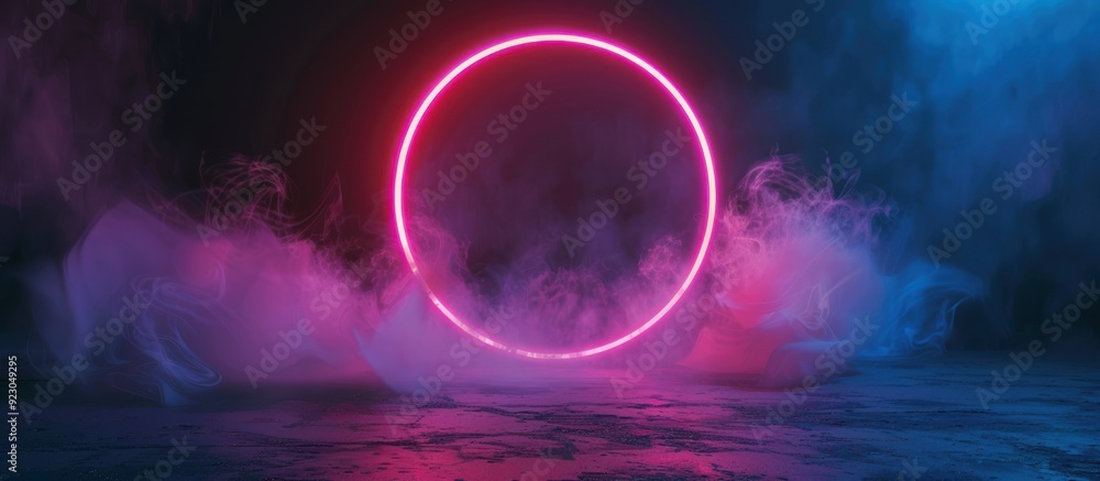 Obraz premium Neon Circle in Smoke