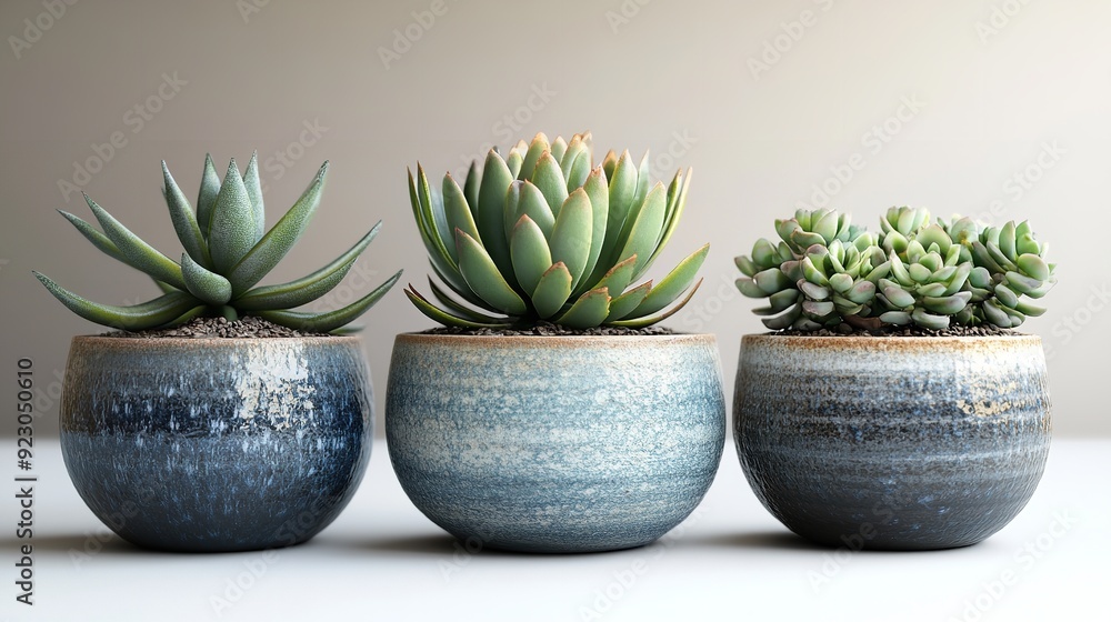 Natural Harmony: Potted Succulents in Earthy Hues Natural Harmony: Potted Succulents in Earthy Hues